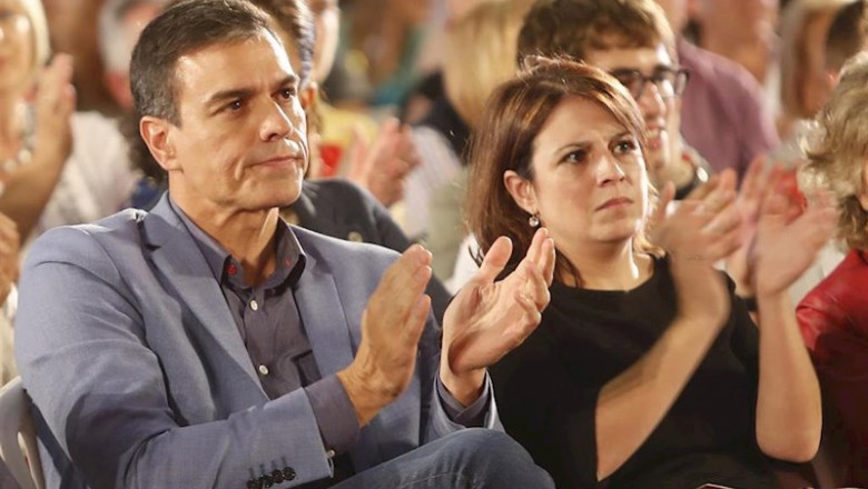 ep el presidente del gobierno en funciones pedro sanchez y la portavoz socialista en el congreso
