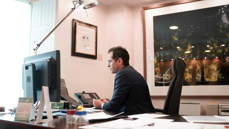 El vicepresidente de la Comunidad de Madrid, Ignacio Aguado, durante una reunión telemática. | COMUNIDAD DE MADRID - Archivo ep el vicepresidente de la comunidad de madrid ignacio aguado durante una reunion telematica