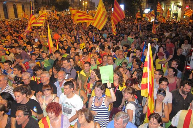 Gran manifestación independentista en el centro de Barcelona en la Diada (11 de septiembre). | EUROPA PRESS ep gran manifestacion independentistacentrobarcelonala diada 11 de