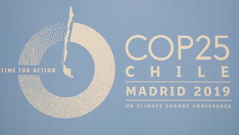 Logo de COP25 2019 en uno de los pabellones de la Feria de Madrid, IFEMA, en los preparativos de la Cumbre del Clima que comenzará el próximo día 2 de diciembre, en Madrid (España), a 29 de noviembre de 2019. | Jesús Hellín - Europa Press ep logo de cop25 2019 en uno de los pabellones de la feria de madrid ifema en los preparativos de la