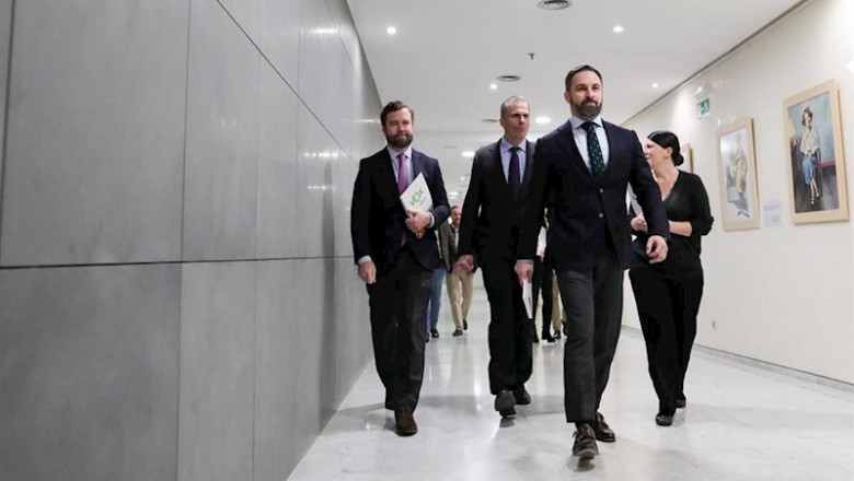 Santiago Absacal, Iván Espinosa de los Monteros, Javier Ortega Smith y Macarena Olona en el Congreso | Jesús Hellín - Europa Press - Archivo ep santiago absacal ivan espinosa de los monteros javier ortega smith y macarena olona en el