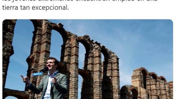 ep tuit en el que pablo casado reivindica el ave para extremadura