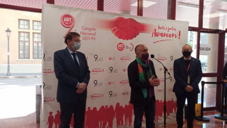 ep ximo puig pepe alvarez e ismael saez en el ix congreso de ugt pv