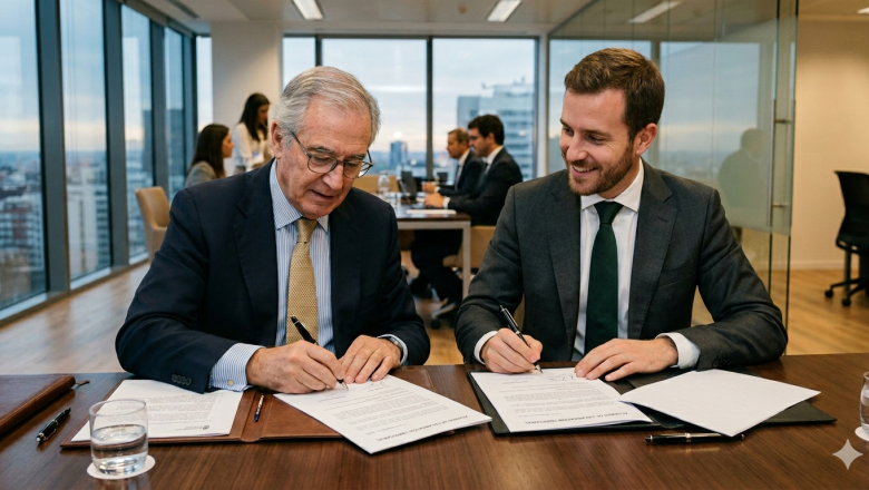 empresario firma sucesin de su negocio