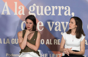 ep archivo   la eurodiputada de podemos irene montero i y la lider de podemos ione belarra d durante
