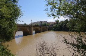 ep archivo   puente de piedra sobre el rio ebro en logrono