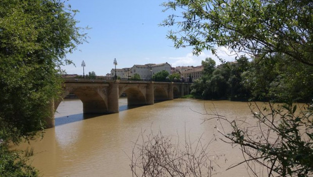 ep archivo   puente de piedra sobre el rio ebro en logrono