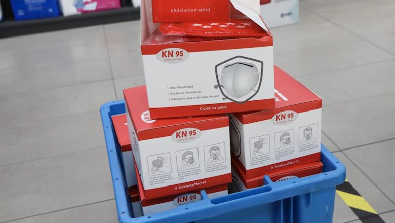 ep cajas que contienen parte de los siete millones de mascarillas ffp2 que se distribuiran de manera ep cajas que contienen parte de los siete millones de mascarillas ffp2 que se distribuiran de manera