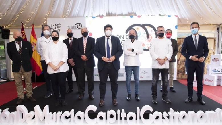 El jefe del Ejecutivo autonómico, Fernando López Miras, preside el acto de presentación de la estrategia regional 'Región de Murcia, Capital Española de la Gastronomía 2021' | COMUNIDAD ep el jefe del ejecutivo autonomico fernando lopez miras preside el acto de presentacion de la