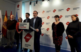 ep el presidente de upn y portavoz de navarra suma javier esparza con el alcalde de estella gonzalo