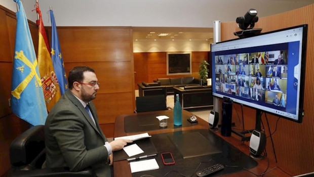 ep el presidente del principado adrian barbon participa en la conferencia de presidentes telematica
