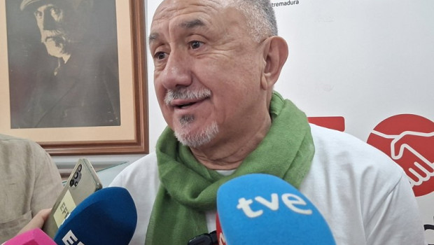 ep el secretario general de ugt pepe alvarez en declaraciones a los medios en merida con motivo de