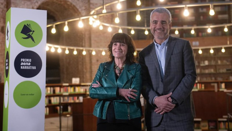 ep la escritora y periodista rosa montero y el presidente y consejero delegado de aena maurici