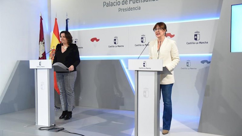 ep la portavoz del gobierno de c-lm blanca fernandez y la consejera de economia empresas y empleo