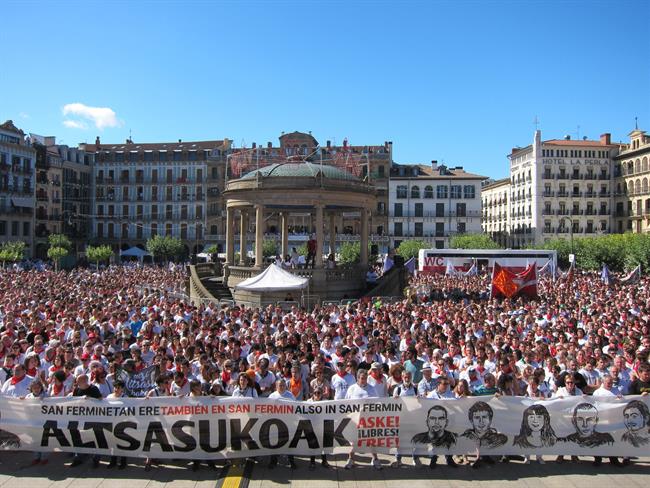 Manifestación en Pamplona en apoyo a los detenidos de Alsasua | EUROPA PRESS ep manifestacionpamplonaapoyolos detenidosalsasua
