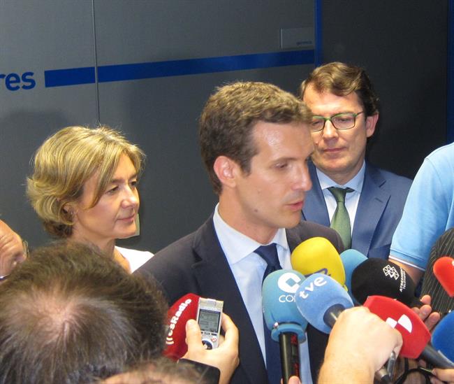 Pablo Casado, junto a Tejerina y Ferández Mañueco | EUROPA PRESS ep pablo casado juntotejerinaferandez manueco