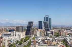 ep panoramica de la puerta de europa tambien conocida como torres kio y el parque empresarial cuatro