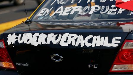 taxi protesta chile uber