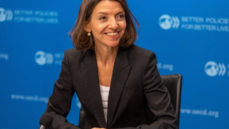 Archivo - 19 September 2019 – Laurence Boone, Chief Economist of the OECD, presented the Interim Economic Outlook. OECD, Paris, France. | OECD - Archivo ep archivo - 19 september 2019 laurence boone chief economist of the oecd presented the interim