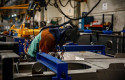 ep archivo   un trabajador en la factoria de talgo en las rozas madrid espana
