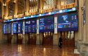 ep archivo   varios paneles del ibex 35 en el palacio de la bolsa de madrid a 11 de abril de 2023 en