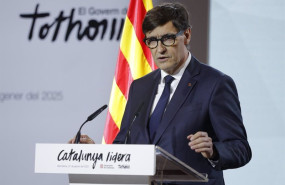 ep el presidente de la generalitat de cataluna salvador illa interviene durante una conferencia en