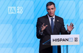 ep el presidente del gobierno pedro sanchez interviene durante el acto hispania 2040 como la