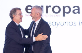 ep el presidente del pp alberto nunez feijoo y el presidente del gobierno de aragon jorge azcon se