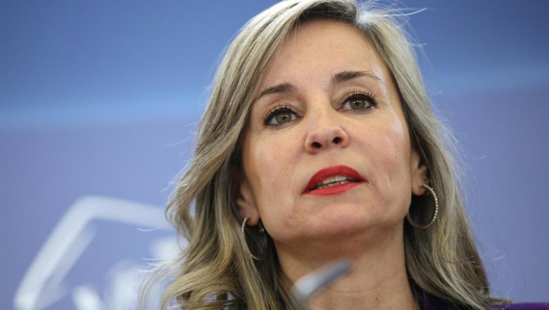 ep la portavoz del grupo parlamentario de sumar veronica martinez barbero durante una rueda de
