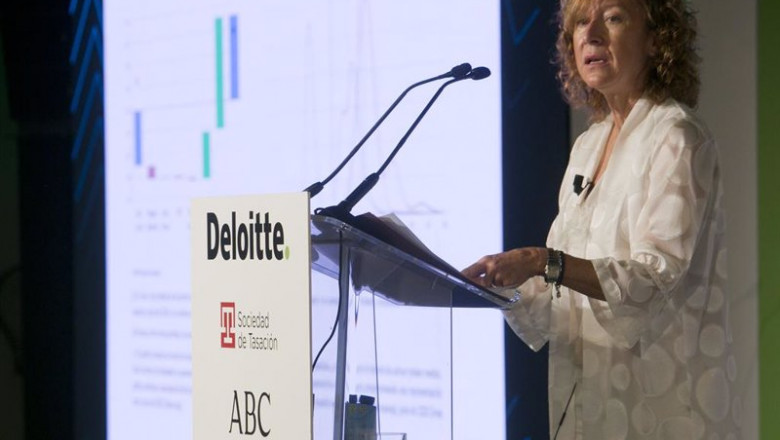 La subgobernadora del Banco de España, Margarita Delgado, durante el XXVIII Encuentro del Sector Financiero organizado por Deloitte, Sociedad de Tasación y ABC. | DELOITTE ep la subgobernadora del banco de espana margarita delgado durante el xxviii encuentro del sector