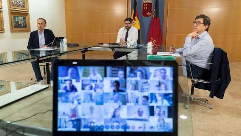 López Miras informa a los alcaldes de su intención de pedir el paso a la fase 1 | GOBIERNO REGIONAL ep lopez miras informa a los alcaldes de su intencion de pedir el paso a la fase 1