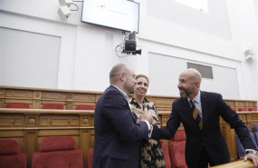ep los diputados regionales de cs alejandro ruiz ursula lopez y david munoz en el pleno de las