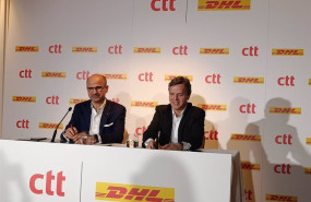 ep los directivos de ctt y dhl en una rueda de prensa