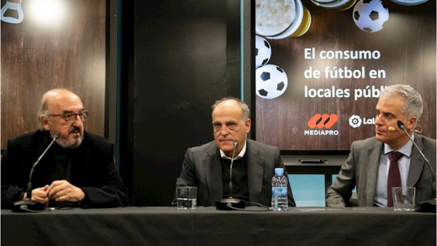 ep los presidentes de mediapro jaume roures y de laliga javier tebas