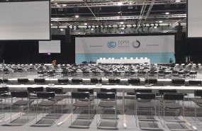 ep plenario y centro de prensa en feria de madrid ifema de la cumbre del clima dias antes de su