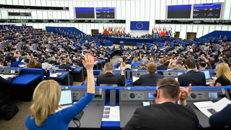 ep vista general del hemiciclo del parlamento europeo en su sede de estrasburgo francia