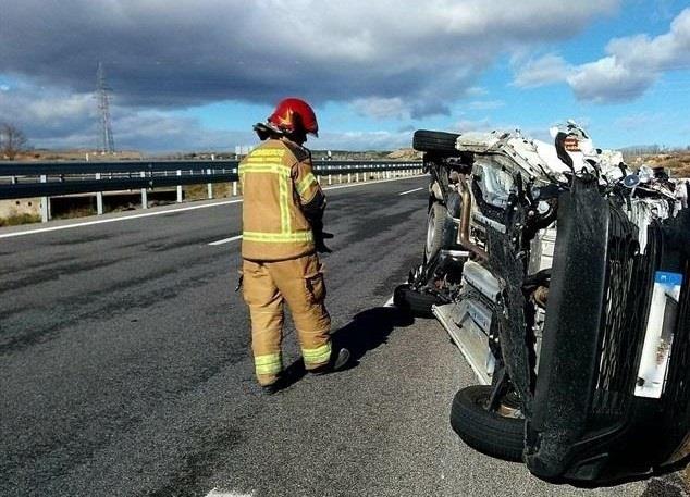 Accidente de tráfico en la AP-68 a la altura de Mallén | EUROPA PRESS ep accidentetraficola ap-68la alturamallen