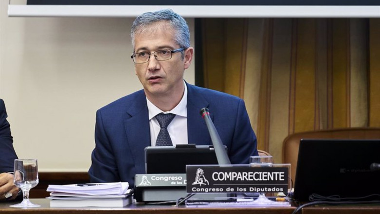 Archivo - El gobernador del Banco de España, Pablo Hernández de Cos interviene en la Comisión de Asuntos Económicos y Transformación Digital en la sala Cánovas del Congreso de los Diputados, a 19 de mayo de 2021, en Madrid (España). | A, Pérez Meca. POOL - Europa Press - Archivo ep archivo el gobernador del banco de espana pablo hernandez de cos interviene en la comision de