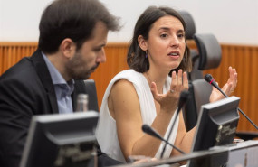 ep el diputado de podemos javier sanchez serna y la secretaria politica de podemos y candidata a las