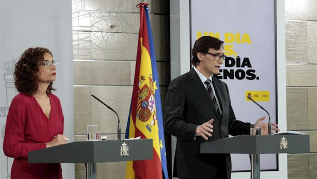 ep el ministro de sanidad salvador illa y la portavoz del gobierno maria jesus montero