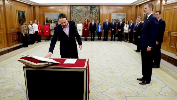 ep el nuevo vicepresidente de derechos sociales y agenda 2030 pablo iglesias jura o promete su cargo
