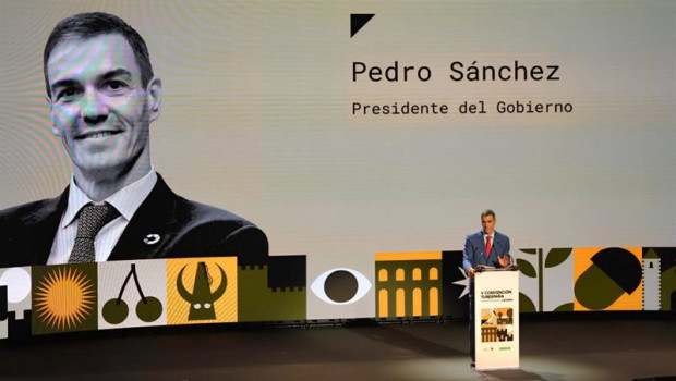 ep el presidente del gobierno pedro sanchez interviene en la v convencion de turespana que se