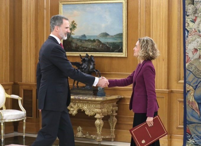 ep felipe vi recibe a mertixetll batet presidenta del congreso