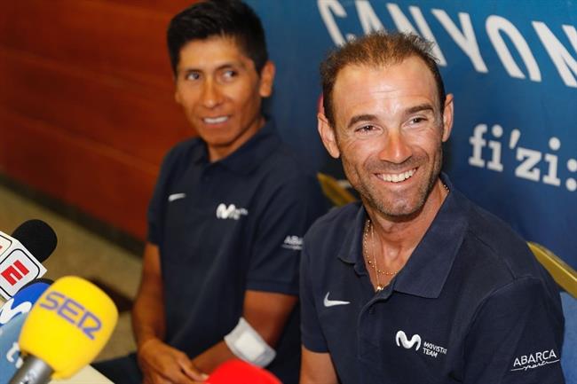 Alejandro Valverde y Nairo Quintana en rueda de prensa | PHOTOGOMEZ SPORT ep alejandro valverdenairo quintanaruedaprensa