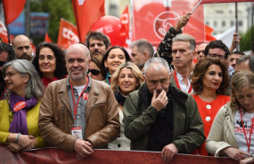 ep archivo   primera fila el secretario general de ccoo unai sordo i y el secretario general de ugt