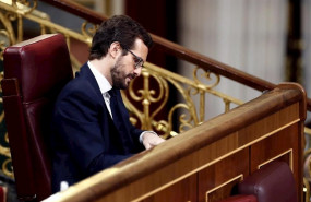 ep el lider del pp pablo casado durante el pleno celebrado este jueves en el congreso para aprobar