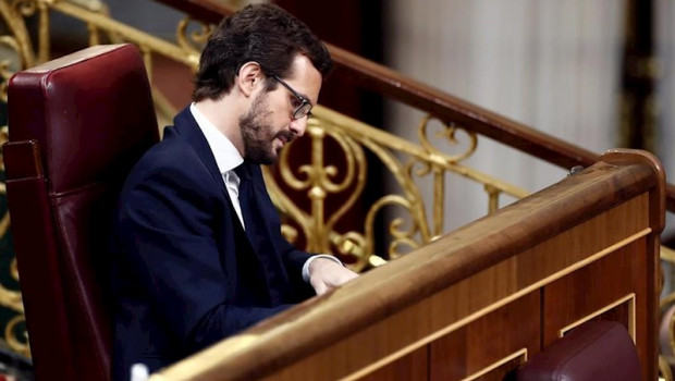 ep el lider del pp pablo casado durante el pleno celebrado este jueves en el congreso para aprobar