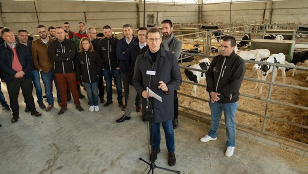 ep el presidente de la xunta alberto nunez feijoo en una visita a una granja en mazaricos a coruna