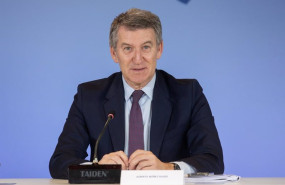 ep el presidente del partido popular alberto nunez feijoo durante una reunion con asociaciones y
