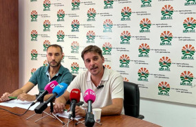 ep el secretario general de upa uce extremadura oscar llanos en rueda de prensa